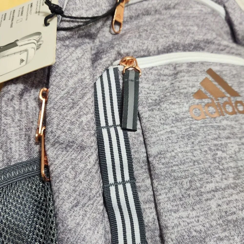 Adidas Excel 6 Backpack Gray Rose Gold Color Laptop Storage Comfortable Straps